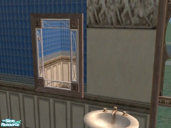Sims 2 — Roman Spa Mirror by c_literati — Ah, the luxury of ancient Rome. Walls & floors by my collab partner,