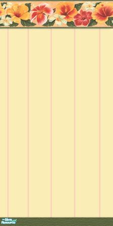 Sims 2 — Exotic On Yellow by suzie2qute — Bright tropical flowers on lovely backgrounds with baseboard.