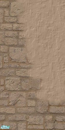 Sims 2 — Cappuccino_Corner-2 by debitcard — An aged stucco wall with stone accents.