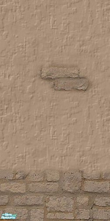 Sims 2 — Cappuccino_Half-2 by debitcard — An aged stucco wall with stone accents.