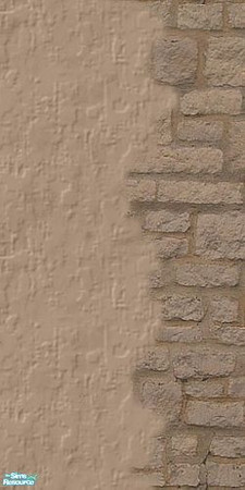 Sims 2 — Cappuccino_Corner-3 by debitcard — An aged stucco wall with stone accents.