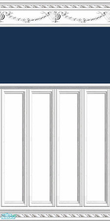 Sims 2 — jsf2RSWainKCNavy by jsf — Revised and whitened rope swag mouldings with paneling hold a luminous navy blue