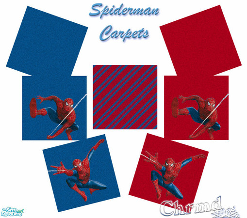 Sims 2 — Spiderman Carpet Set by Chrmd — A set of 6 spiderman floors for your child\'s bedroom. A matching set of