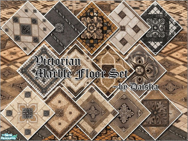Sims 2 — Victorian Marble Floor Set by Daislia — 14 beautiful floors suitable for castle. all tested in game.