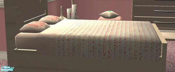 Sims 2 — TC89 Peachy Keen Bedroom Set Bedding by DiamondSim — Pink and peach recolor of WhiteShark at SimCredible