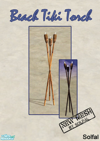Sims 2 — Beach tiki Torches by solfal — Tiki torch that match my beach bamboo set