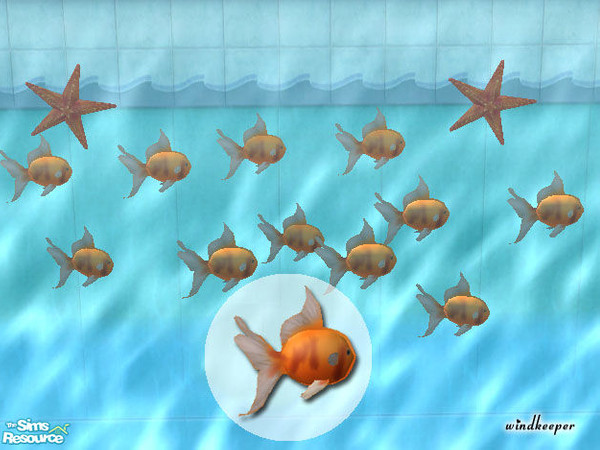 Sims 2 — Giant Goldfish by Windkeeper — You need to download "Tropical Fish mesh 1" file from this set in order