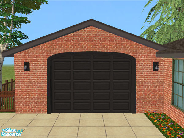Sims 2 — Arch Frame Garage - Black Wood Panel by Shakeshaft — Part of the Arched Frame Garage Set, set includes the Mesh