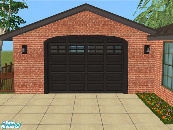 Sims 2 — Arch Frame Garage - Black Wood Panel - Glass by Shakeshaft — Part of the Arched Frame Garage Set, set includes