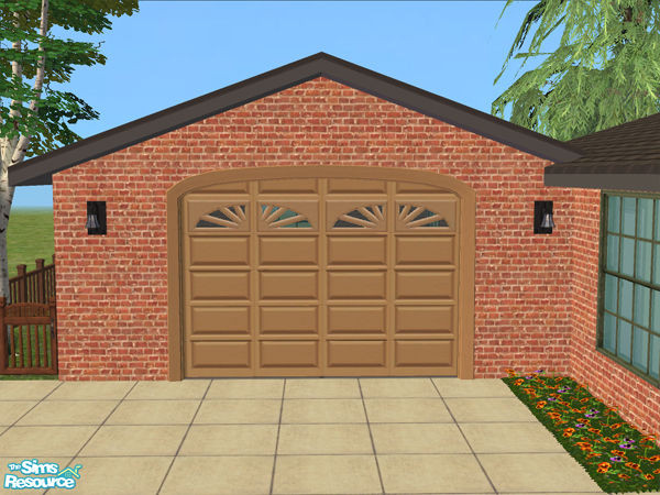 Sims 2 — Arch Frame Garage - Light Wood Panel - Glass by Shakeshaft — Part of the Arched Frame Garage Set, set includes