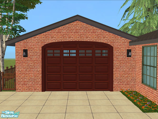 Sims 2 — Arch Frame Garage - Red Wood Panel - Glass by Shakeshaft — Part of the Arched Frame Garage Set, set includes the