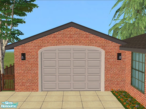 Sims 2 — Arch Frame Garage - White Wood Panel by Shakeshaft — Part of the Arched Frame Garage Set, set includes the Mesh