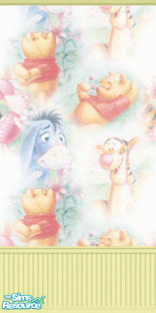 Sims 2 — Winnie The Pooh & Friends Wallpaper by Andracab — Yellow - Winnie the Pooh & Friends wallpaper, with