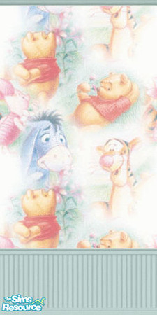 Sims 2 — Winnie The Pooh & Friends Wallpaper by Andracab — Green - Winnie the Pooh & Friends wallpaper, with