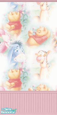 Sims 2 — Winnie The Pooh & Friends Wallpaper by Andracab — Pink - Winnie the Pooh & Friends wallpaper, with