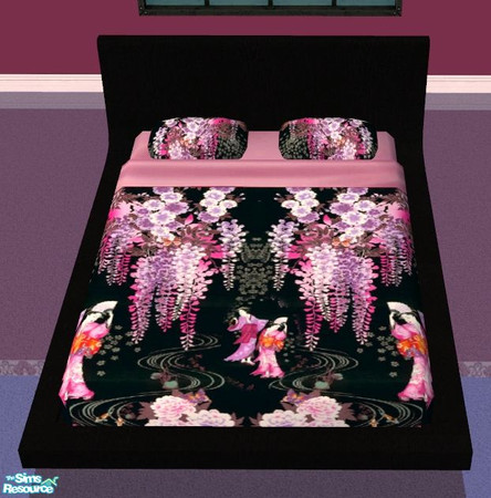 Sims 2 — Oriental Flair- Bedroom 2- RC- Bed by mom_of2boyz — This is another recolor of MTcakes Oriental Bedroom. I found