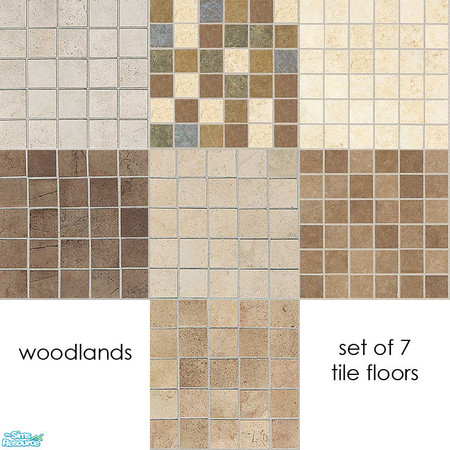 Sims 2 — Woodlands by agaliha5 — a set of seven tile floors in earthy colors. they only cost $1 in game!