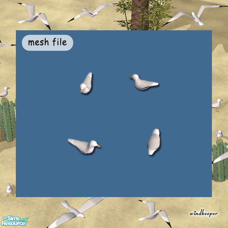 Sims 2 — Floating Seagull by Windkeeper — Summer beach is just not the same without a flock of seagulls! This floating