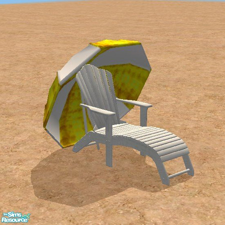 Sims 2 — Beach Days Yellow Sun Chair by STP Carly — Day at the beach seating for lounging and eating.
