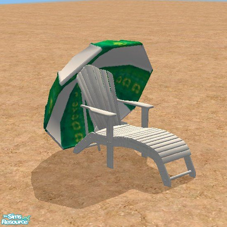 Sims 2 — Beach Days Sun Chair Green by STP Carly — Day at the beach seating for lounging and eating.