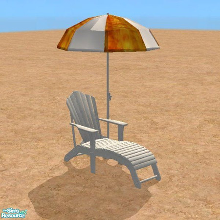Sims 2 — Beach Days Umbrella Chair Orange by STP Carly — Day at the beach seating for lounging and eating.