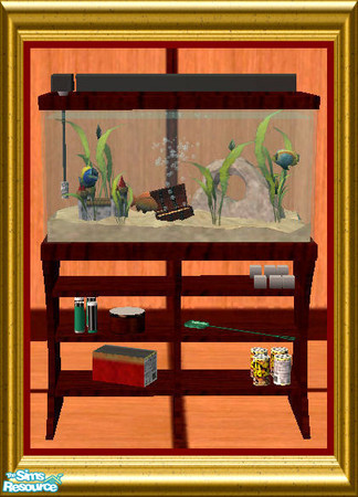 Sims 2 — Fish Tank With Sand and Mahogany Treasur by oldmember_SavannahSims — Enjoy that extra bit of luxury for the