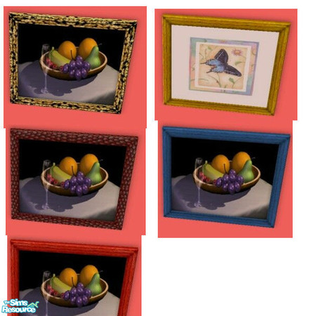 Sims 2 — Transcendence Frames by Modfan by modfan — 5-pce set for the Transcendence painting. Mix and match with the new