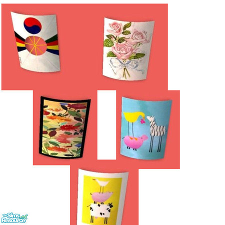 Sims 2 — Bangpae Yeon Reprint Set by Modfan by modfan — 4 New Reprints for the Bangpae Yeon wall art. Please do not