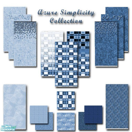 Sims 2 — Azure Simplicity Collection by iwubu — The Azure Simplicity: In a bright and vibrant sky blue, these matching