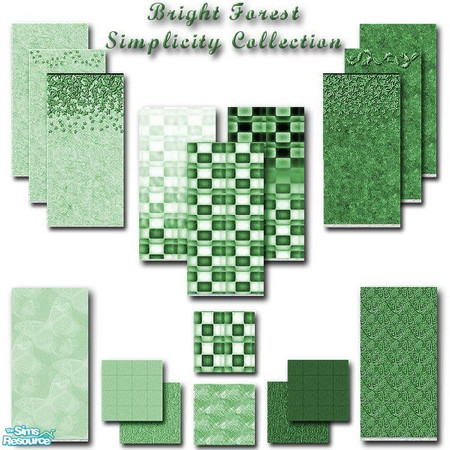 Sims 2 — Bright Forest Collection by iwubu — The Bright Forest Simplicity: In a rich and deep green, these matching walls