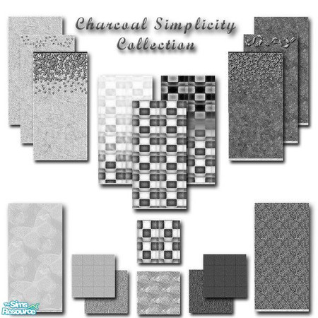 Sims 2 — Charcoal Simplicity Collection by iwubu — The Charcoal Simplicity: In basic tones of black and white, these