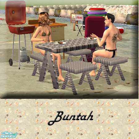 Sims 2 — Metal Picnic Table by buntah — This is a recolor of the Picnic Table. Get the mesh here at TSR.