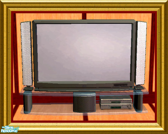 Sims 2 — Big TV by oldmember_SavannahSims — Enjoy that extra bit of luxury for the senses with this Natural Mahogany Wood