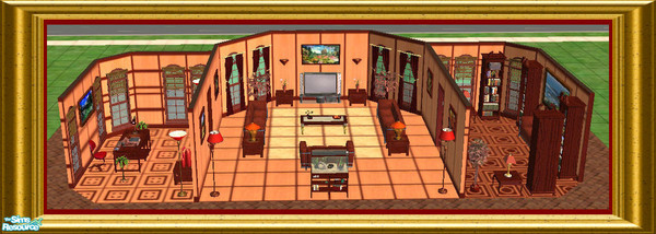 Sims 2 — Living Room Set Two - Natural Wood - Mah by oldmember_SavannahSims — With a Den, Study and Library, your Sims
