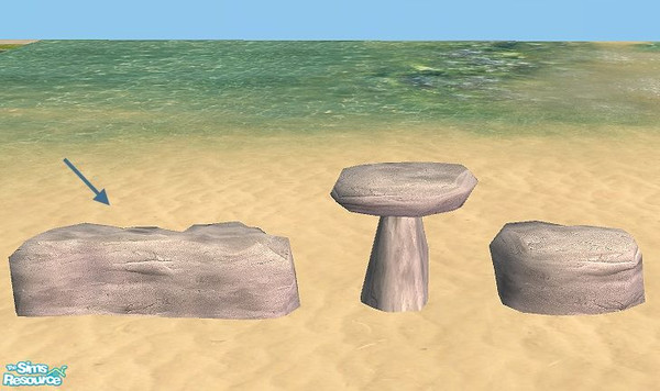 Sims 2 — Teen Beach Party - Rock Bench by Bitzybus — Natural Stone Bench Polygons: 220 Vertices: 183
