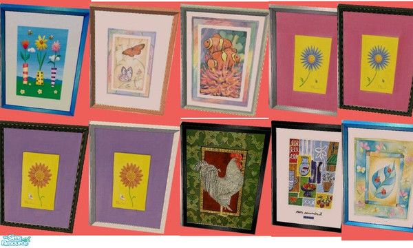 Sims 2 — Lady on Red Reprints by Modfan by modfan — 10 Reprints of the Lady on Red painting. Each with its own customized