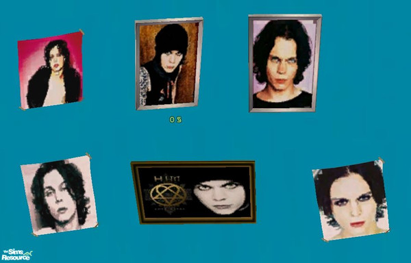 Sims 2 — Ville by janicap — This set contains posters and pictures of Ville Valo,the singer of HIM