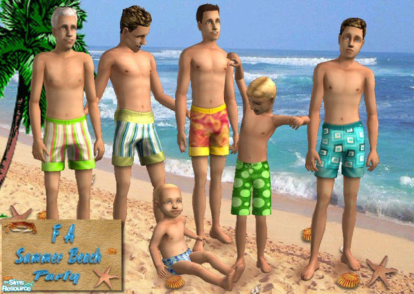 Sims 2 — Margaritaville Swimsuits for the Guys by Nikki041498 — Bright colors and vivid patterns combine to make sure