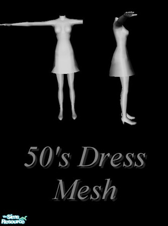 Sims 2 — 50's Dresses Mesh by Malitia — Mesh for the "50's dresses" Set. You'll need this file and at least one