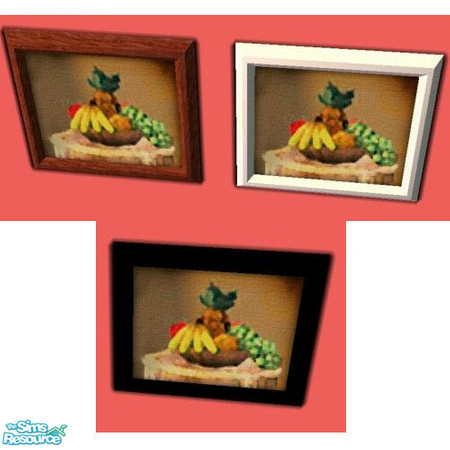 Sims 2 — Meaning of Fruit FRAMES Set by Modfan by modfan — 2 Frames, black and white, for the Meaning of Fruit Painting.