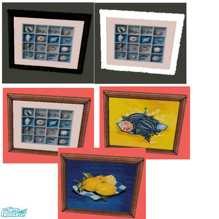 Sims 2 — Transcendence Prints and Frames Set by M by modfan — 3 Reprints and 2 frames in black and white of the