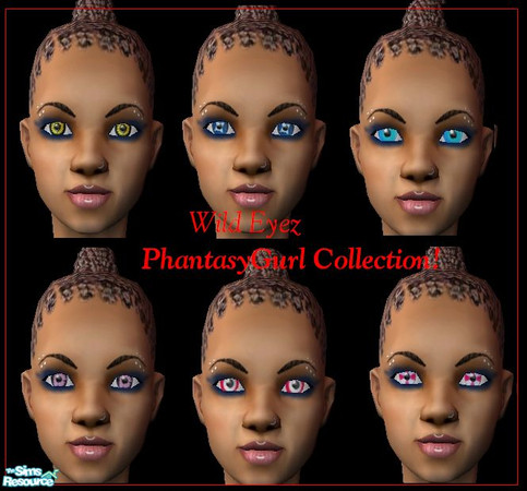 Sims 2 — "Wild Eyez" Collection! by PhantasyGurl — These unique contacts will add spice to your Sims new look.