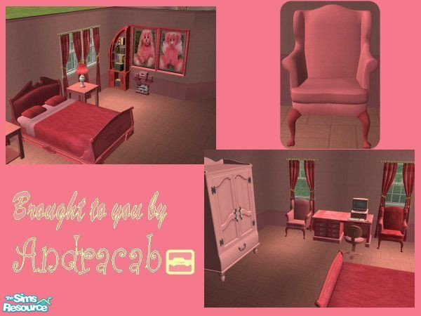 Sims 2 — Deeply Pink & Fluffy Chair 1 by Andracab — This is the first of 2 chairs in this set.