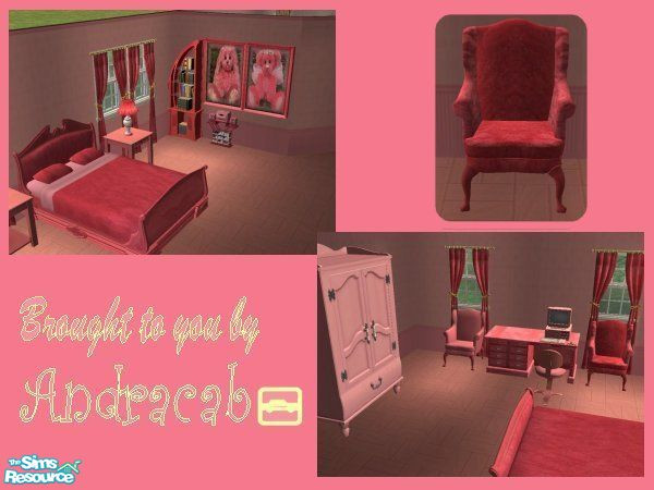 Sims 2 — Deeply Pink & Fluffy Chair 2 by Andracab — This is the second chair in this set.