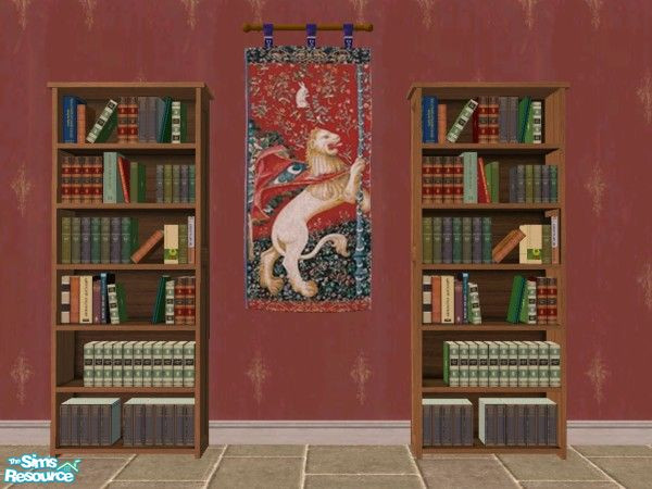 Sims 2 — Gryffindor Bookcase by luvs10s — Perfect for Hermione to do her study. Craftmeister recolour. TSRAA object.