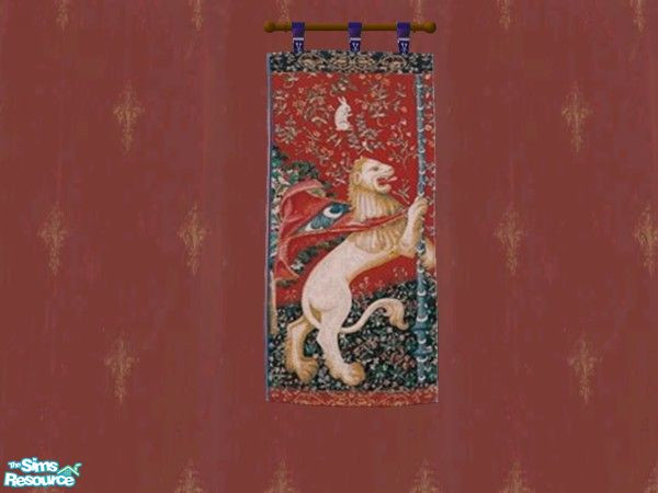 Sims 2 — Gryffindor Tapestry by luvs10s — Medieval tapestry for Gryffindor common room. TSRAA object.