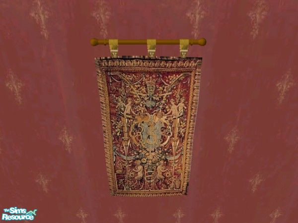 Sims 2 — Gryffindor Tapestry by luvs10s — Medieval tapestry for Gryffindor common room. TSRAA object.