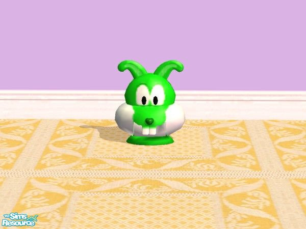 Sims 2 — Green Wobbly Wabbit Head by NightRowan — Are you sick of the pink rabbit head? Well here's the solution. TSRAA