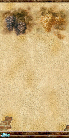 Sims 2 — Tuscany I - 03 by perelinka — Tuscan wall with red & gold grapes (a little bit damaged).
