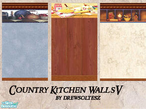 Sims 2 — Country Kitchen Walls V by drewsoltesz — Three more country style kitchen wallpapers, ideal for your
